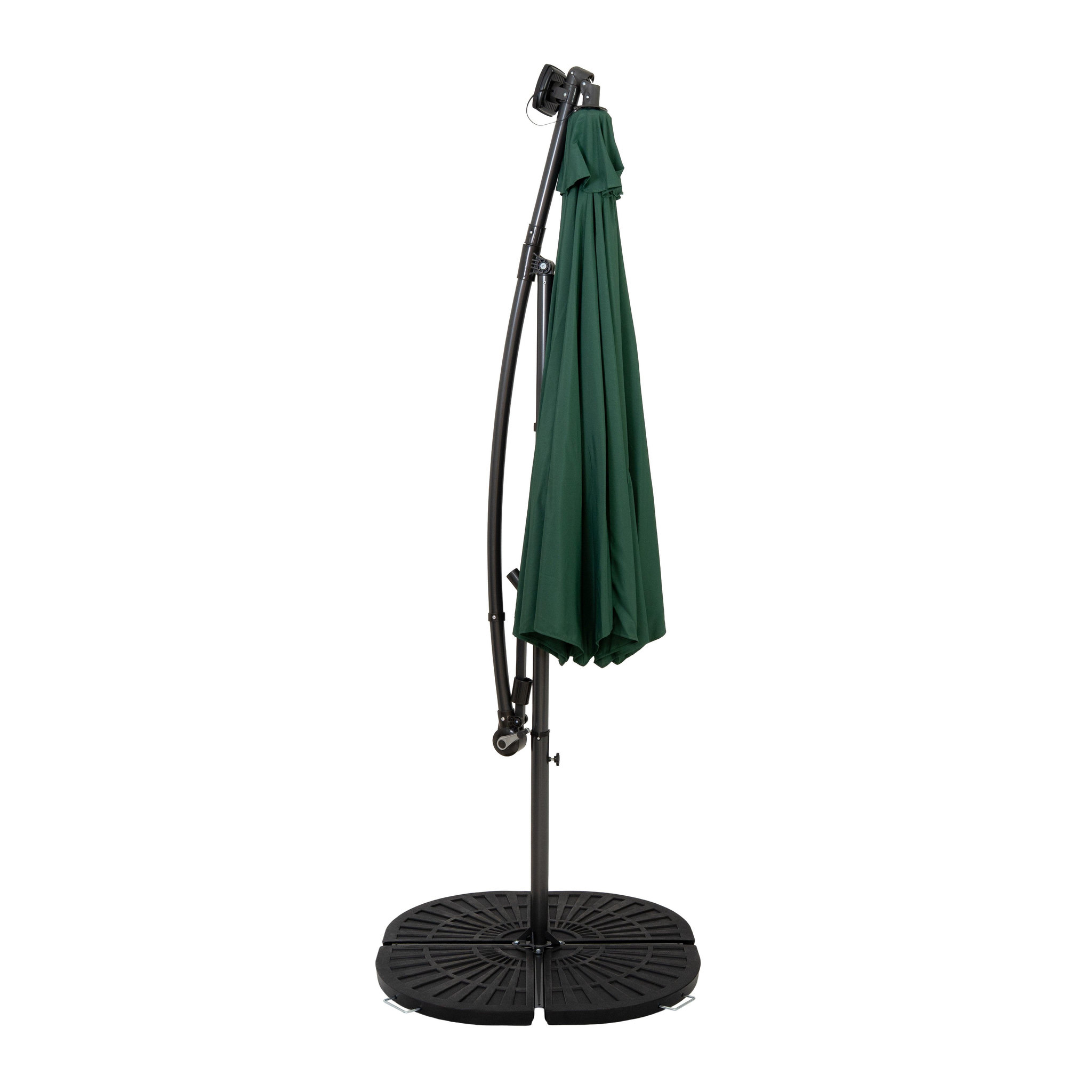 Voir la diapositive 2 : Monster Parasol Banane à Mât Déporté à LED 3 m & 4 Pieds en Éventail