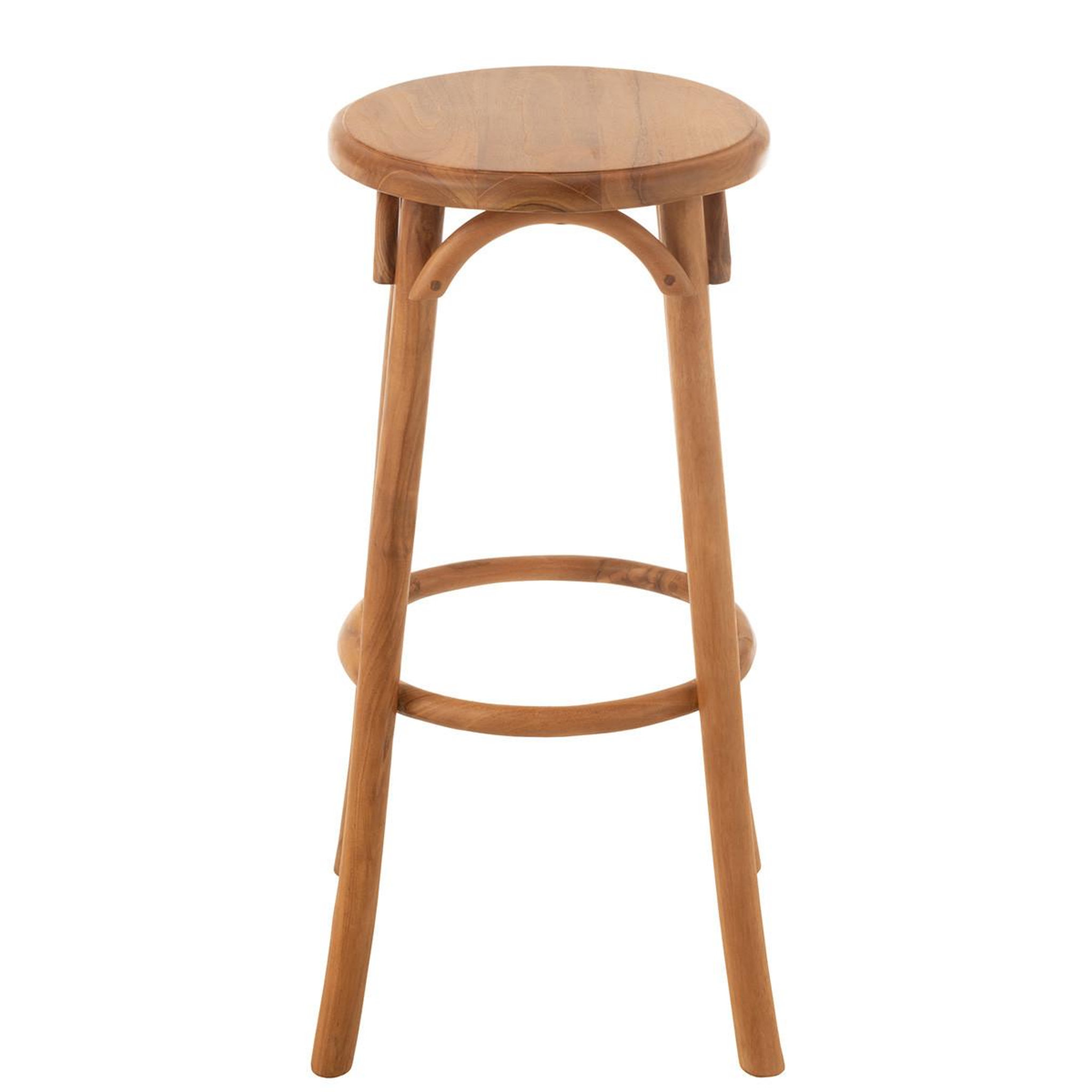 Voir la diapositive 2 : J-LINE Tabouret de bar en teck  ali  75cm naturel