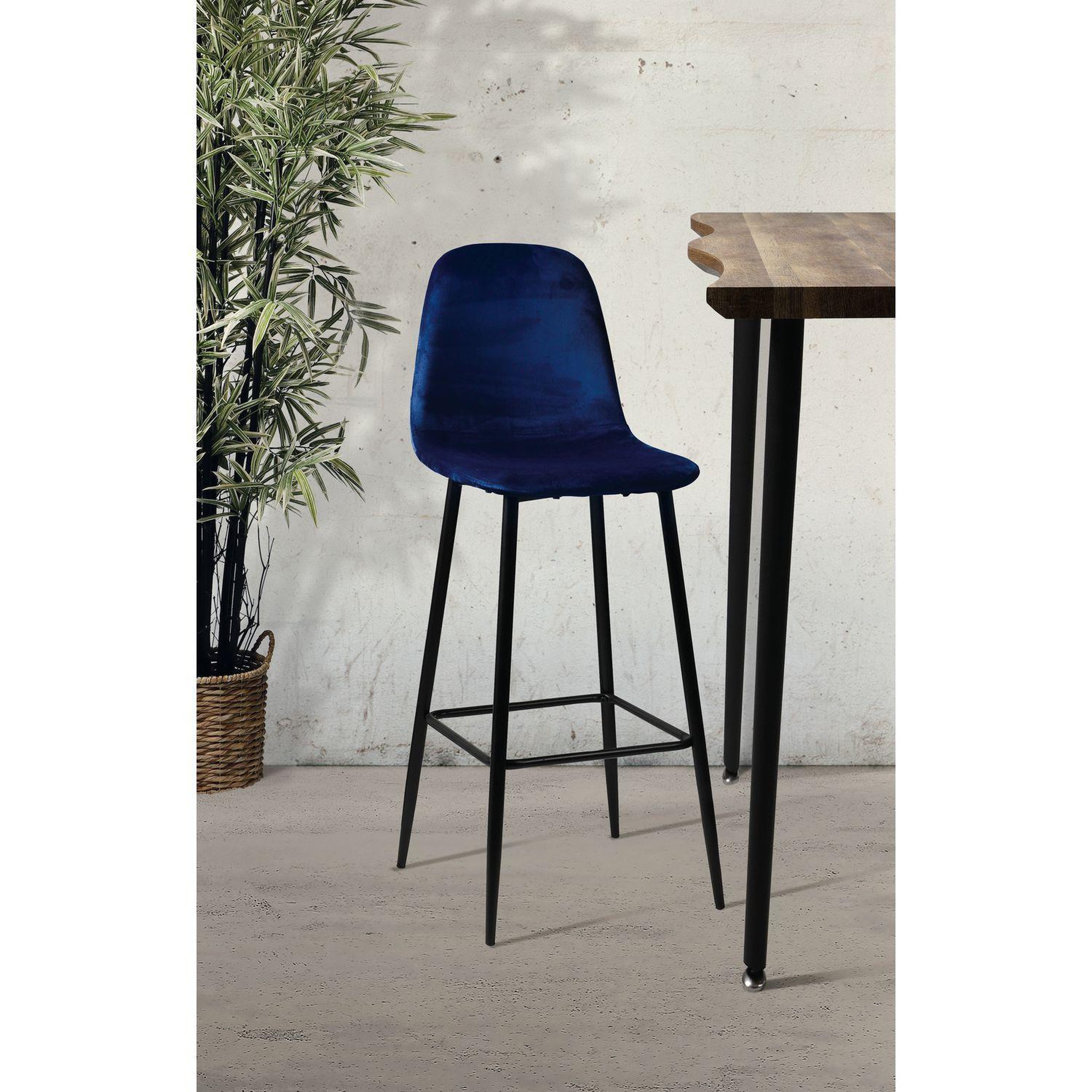 Voir la diapositive 2 : DIVERS Tabouret de bar en velours vintage inoui