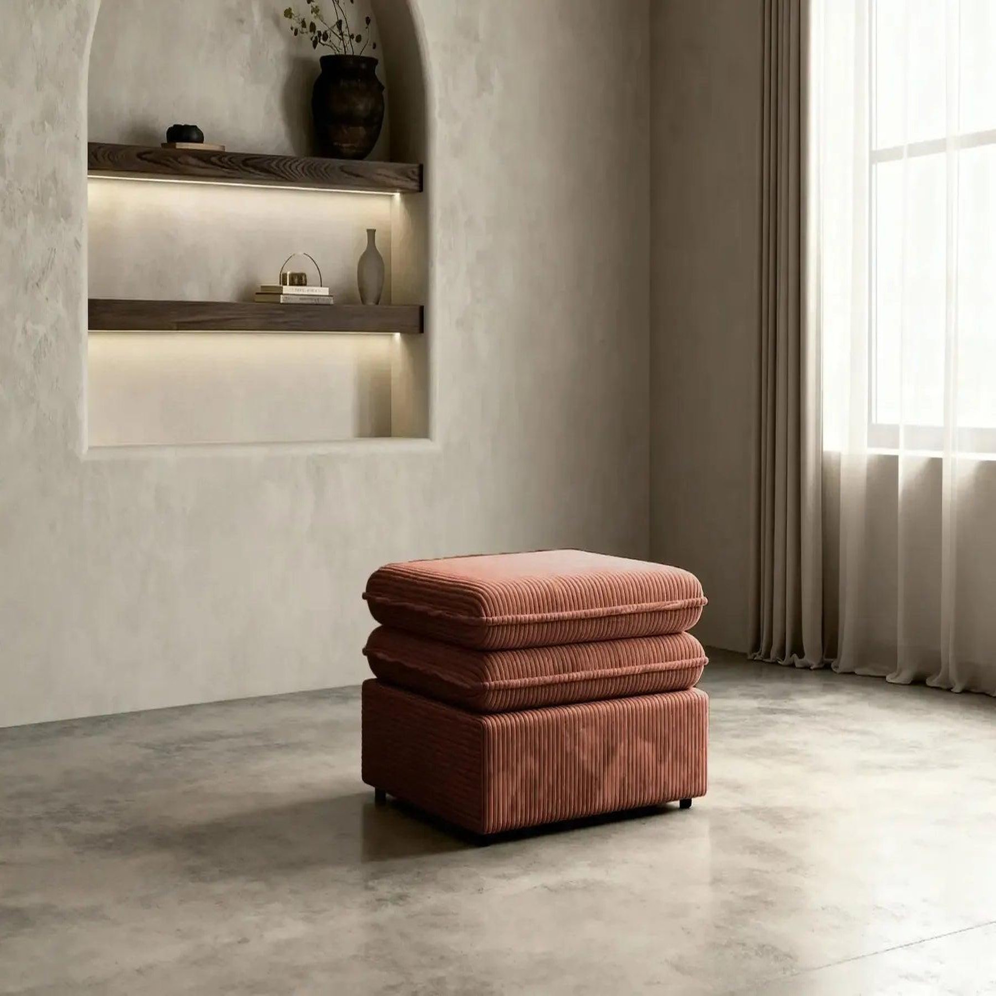Voir la diapositive 2 : CASANOVA PARIS Oscar - pouf velours cotelé