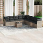 Voir la diapositive 1 : VIDAXL Salon de jardin avec coussins 10 pcs gris clair resine tressee