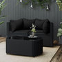 Voir la diapositive 1 : VIDAXL Salon de jardin 3 pcs avec coussins Noir Resine tressee