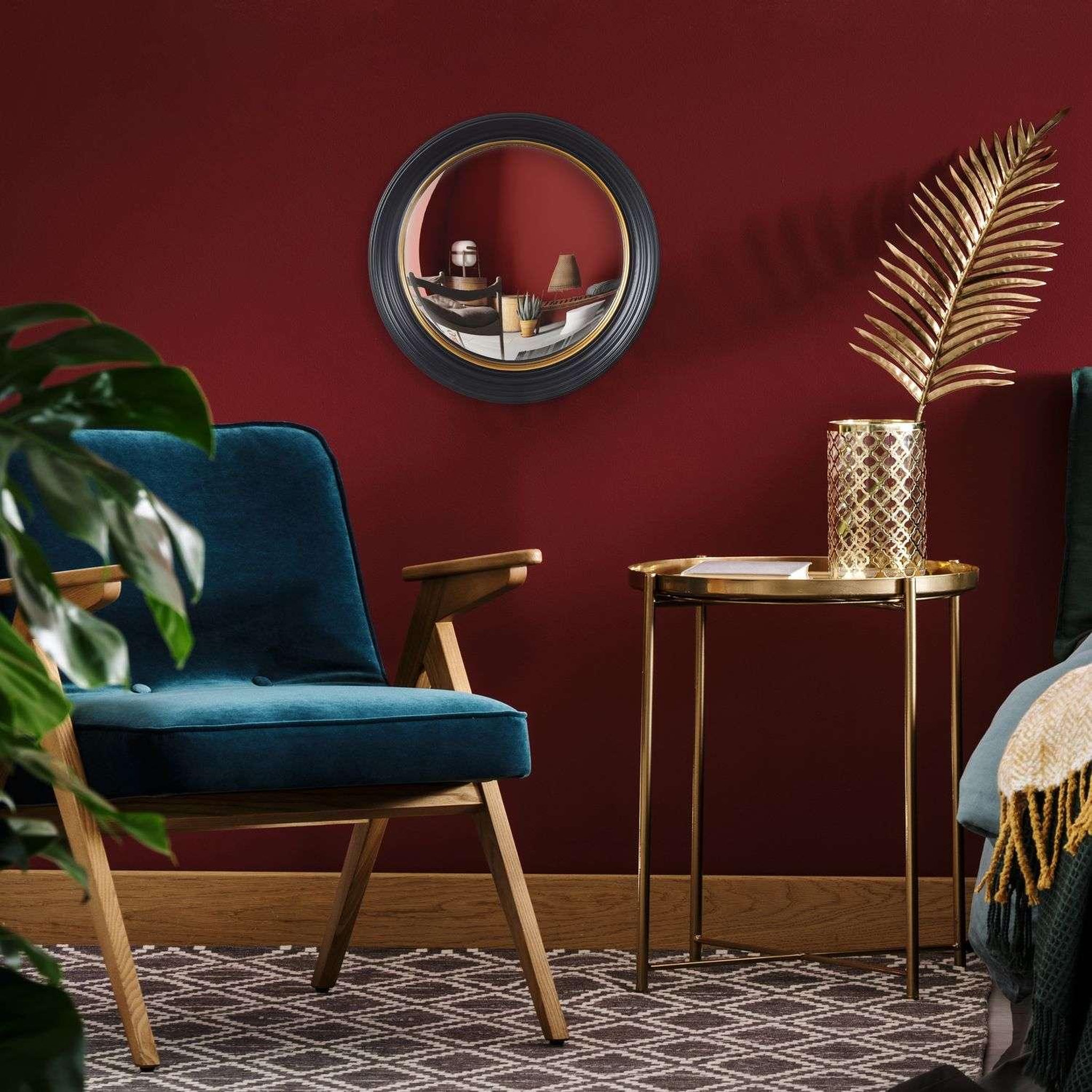 Voir la diapositive 4 : The Home Deco Factory Miroir convexe diam. 40,5 cm - noir et doré