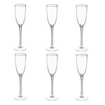 SECRET DE GOURMET Lot de 6 Flûtes à Champagne  Ava  25cl Transparent