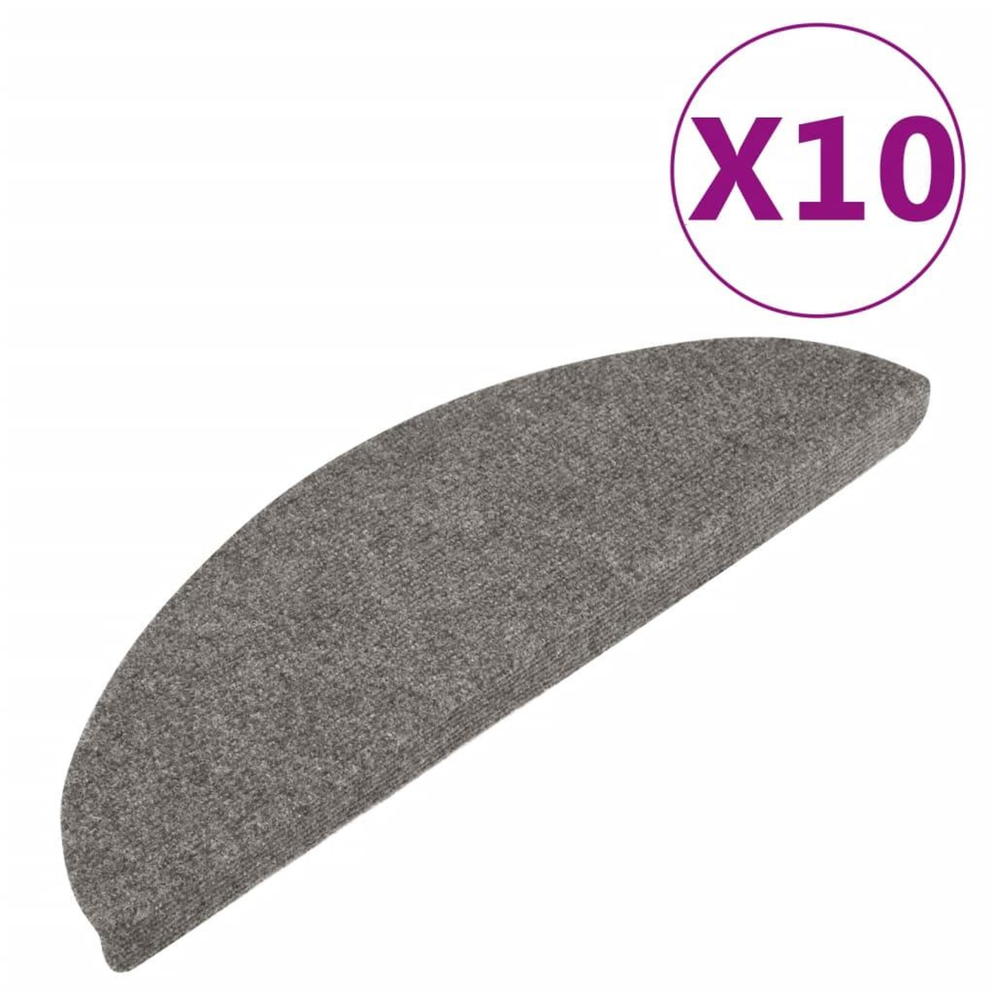 Voir la diapositive 2 : VIDAXL Tapis d'escalier auto-adhesifs 10 pcs gris 56x17x3 cm
