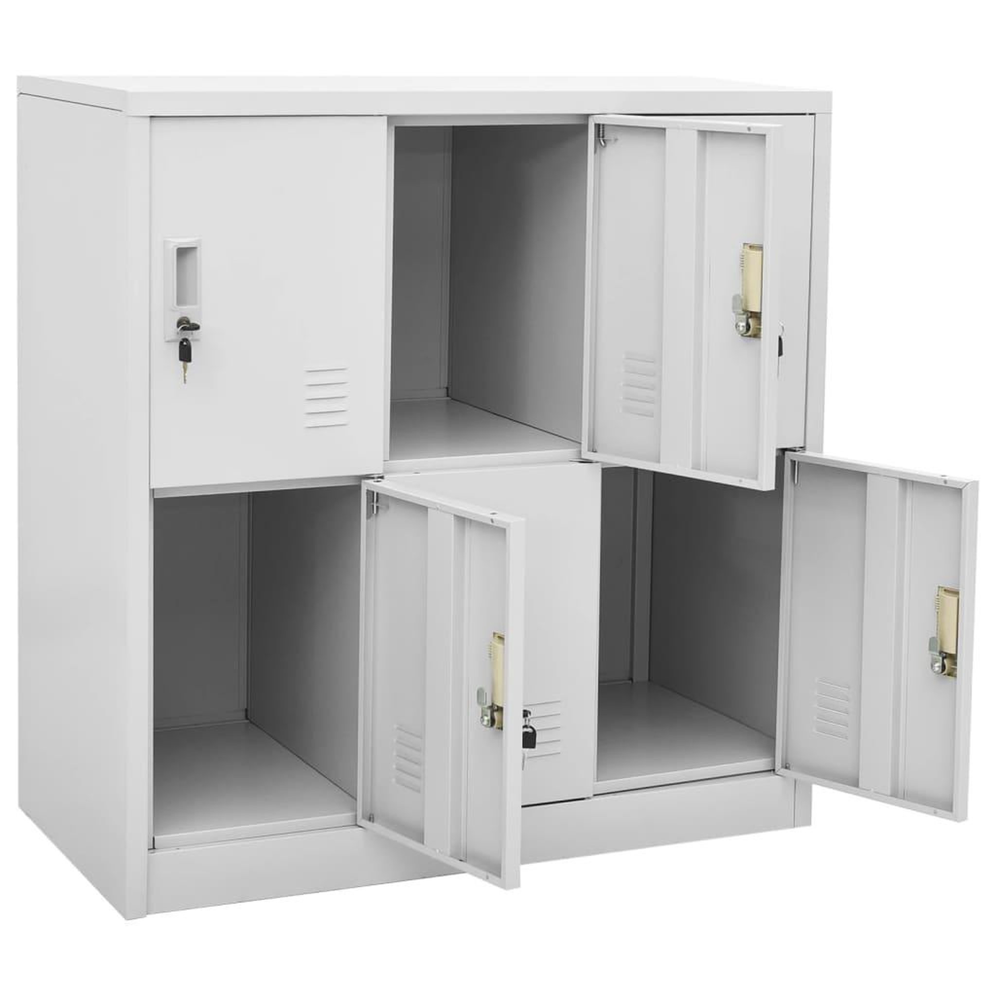Voir la diapositive 5 : VIDAXL Armoire a casiers Gris clair 90x45x92,5 cm Acier