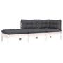 Voir la diapositive 2 : VIDAXL Salon de jardin 3 pcs avec coussins Blanc Bois de pin solide
