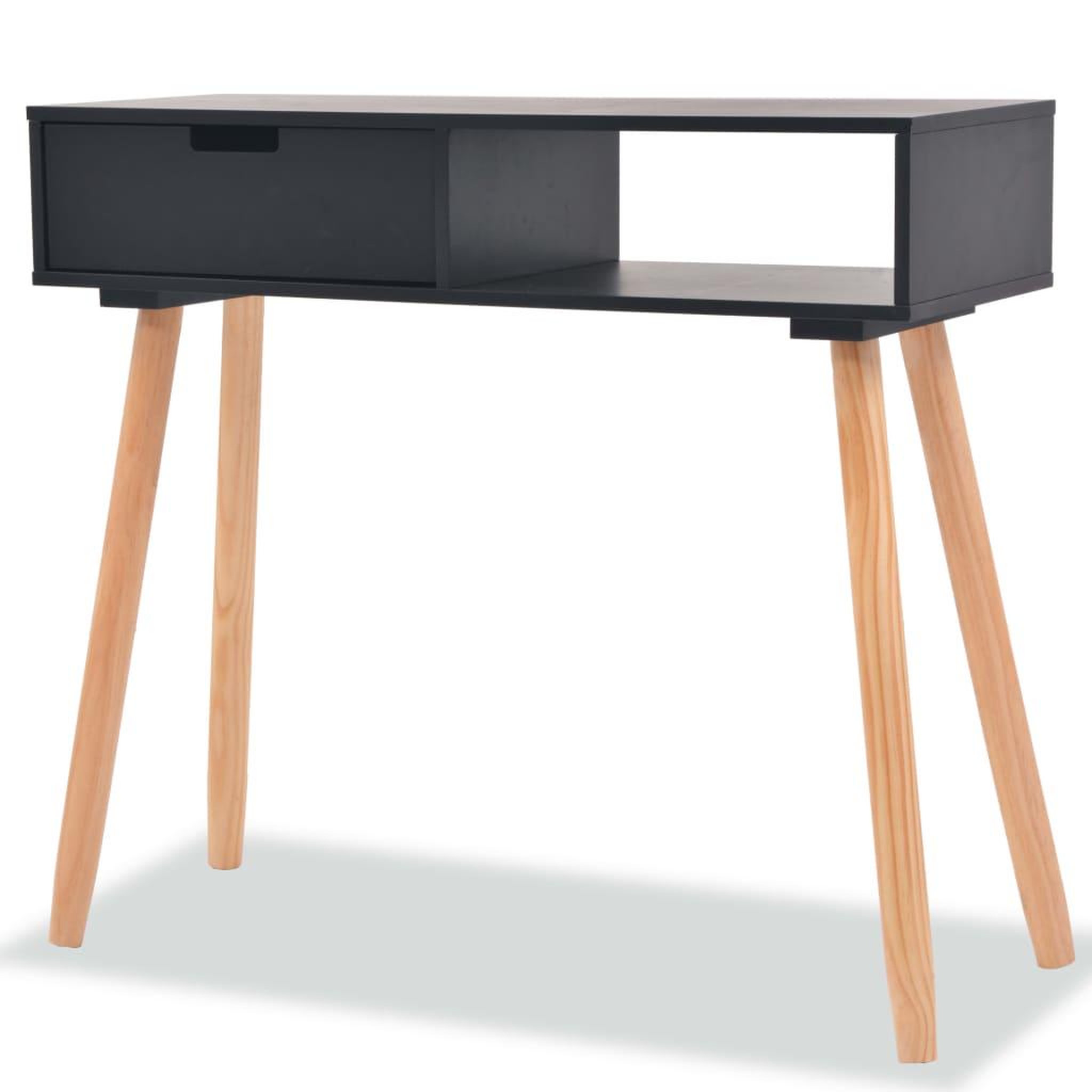 Voir la diapositive 1 : VIDAXL Table console Bois de pin massif 80 x 30 x 72 cm Noir