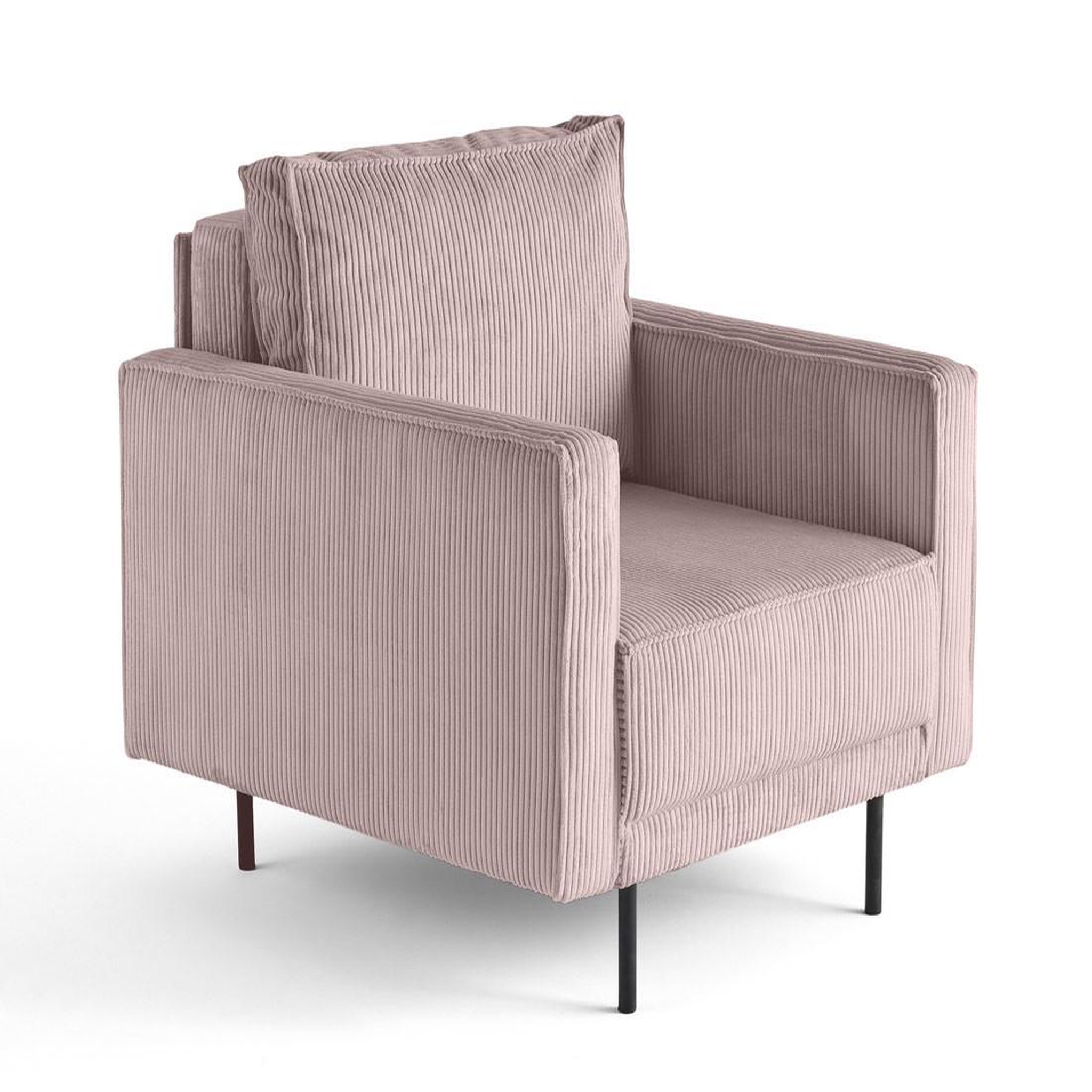 Voir la diapositive 2 : LISA DESIGN Charlie - fauteuil - pieds hauts - en velours côtelé