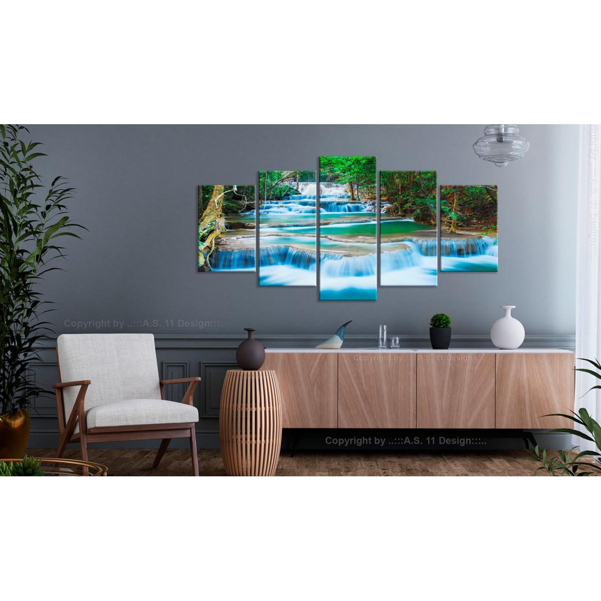 Voir la diapositive 2 : Paris Prix Tableau  Cascade Bleue à Kanchanaburi, Thaïlande