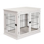 Voir la diapositive 1 : PAWHUT Cage pour chien animaux cage en bois MDF classe E1 3 portes verrouillables max. 30 Kg dim. 81L x 58l x 66H cm blanc noir