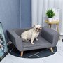 PAWHUT Canapé chien lit pour chien design scandinave coussin moelleux pieds bois massif dim. 87 x 61 x 36 cm polyester gris