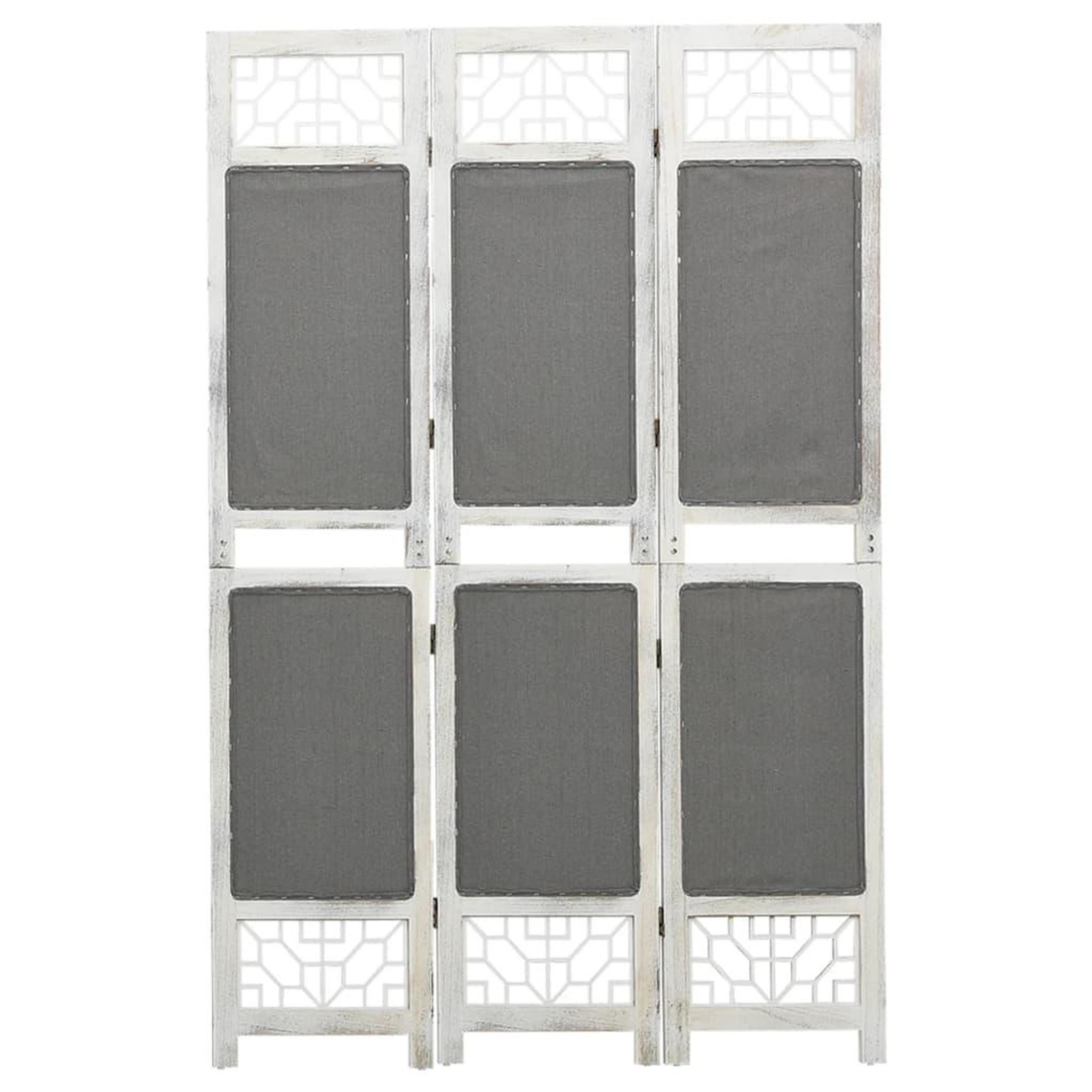 VIDAXL Cloison de separation 3 panneaux Gris 105x165 cm Tissu