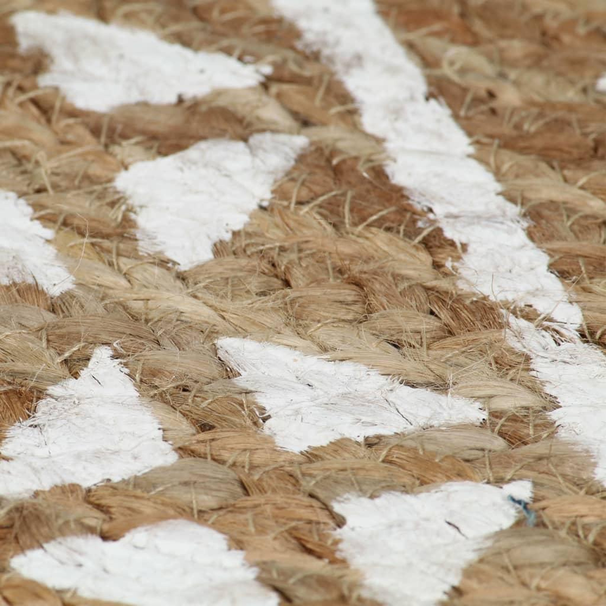 Voir la diapositive 5 : VIDAXL Tapis fait a la main Jute avec imprime blanc 150 cm