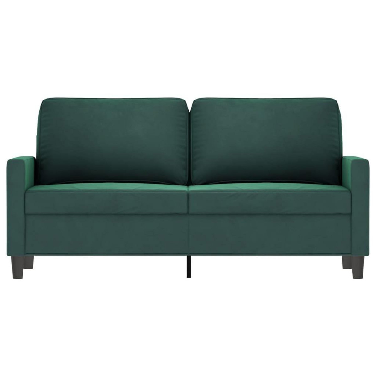 VIDAXL Canape a 2 places Vert fonce 140 cm Velours