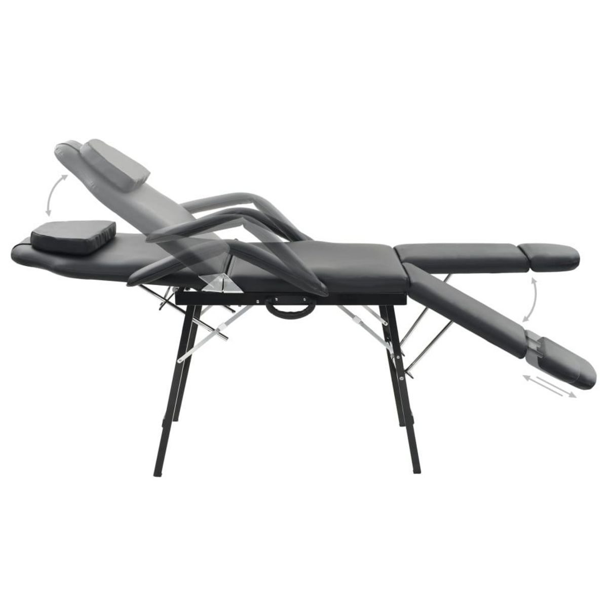 VIDAXL Fauteuil de massage pour traitement facial Simili-cuir Noir