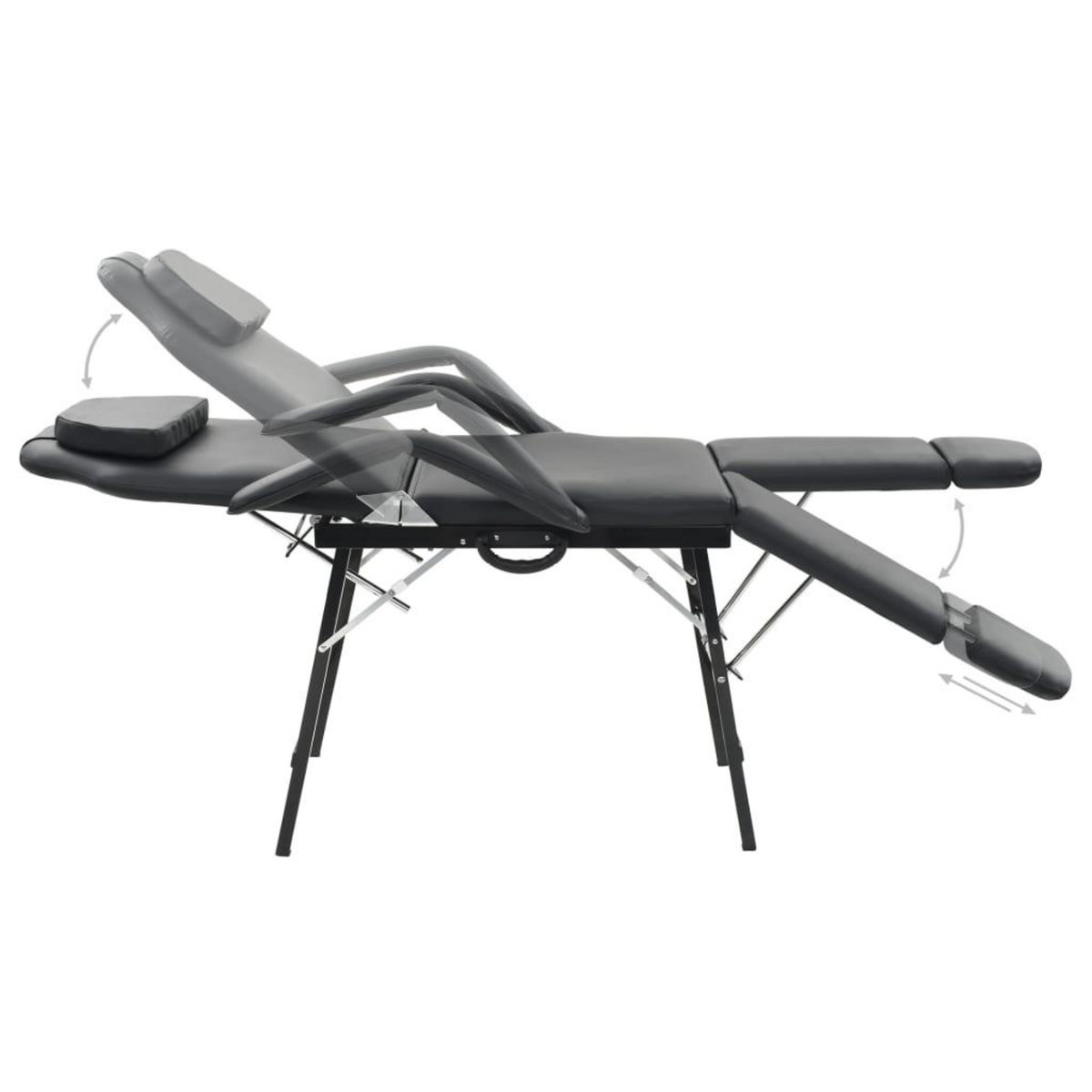 VIDAXL Fauteuil de massage pour traitement facial Simili-cuir Noir