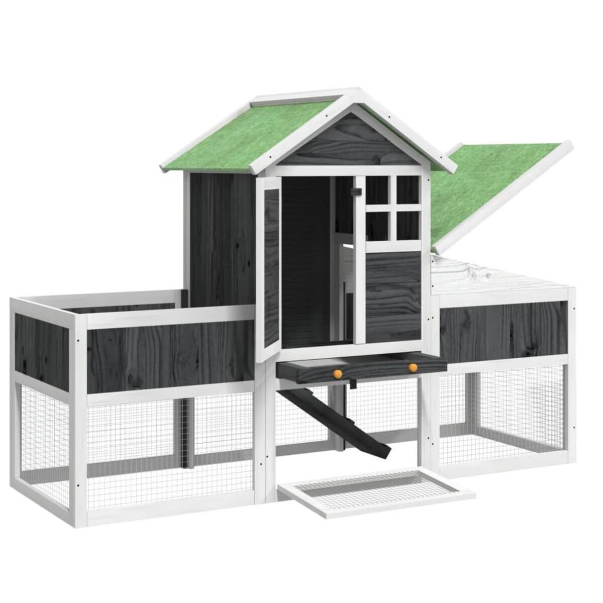 VIDAXL Clapier gris 170x63x113 cm bois de pin massif