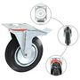 Voir la diapositive 2 : VIDAXL Roulettes pivotantes avec double frein 4 pcs 200 mm