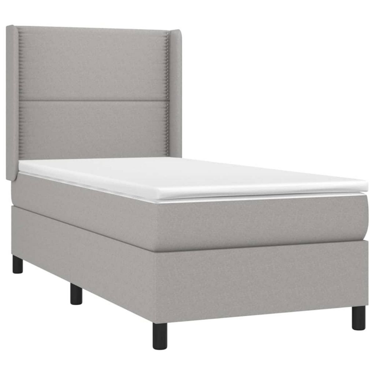 VIDAXL Sommier a lattes de lit matelas LED Gris clair 80x200cm Tissu