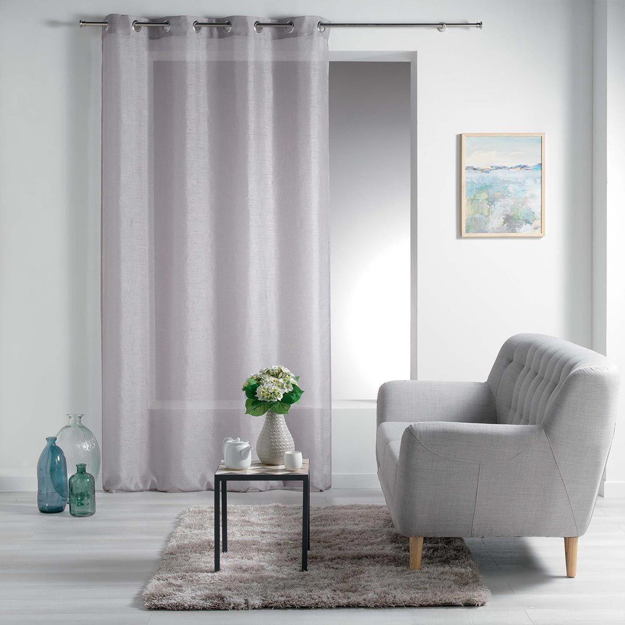 Douceur d'Intérieur Rideau voilage à œillets  esther  140x240cm taupe