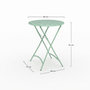 Voir la diapositive 4 : Rendez vous déco Table de jardin ronde et pliante en metal vert clair 2 personnes-Yumi
