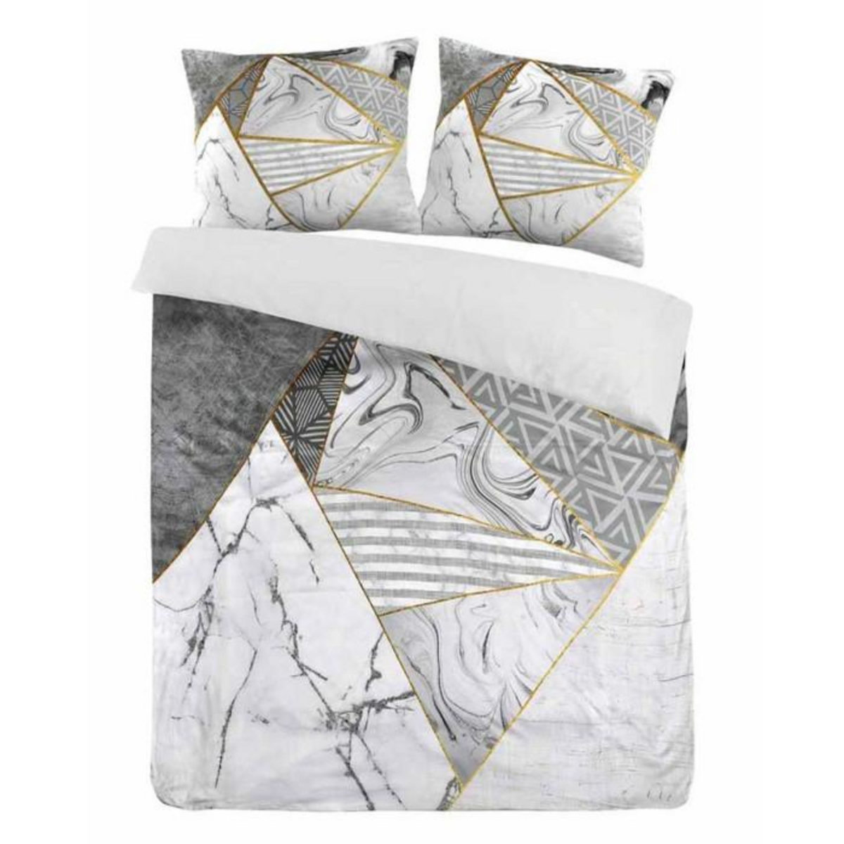 Paris Prix Parure de Lit 3 Pièces  Bavaria  240x220cm Gris & Or