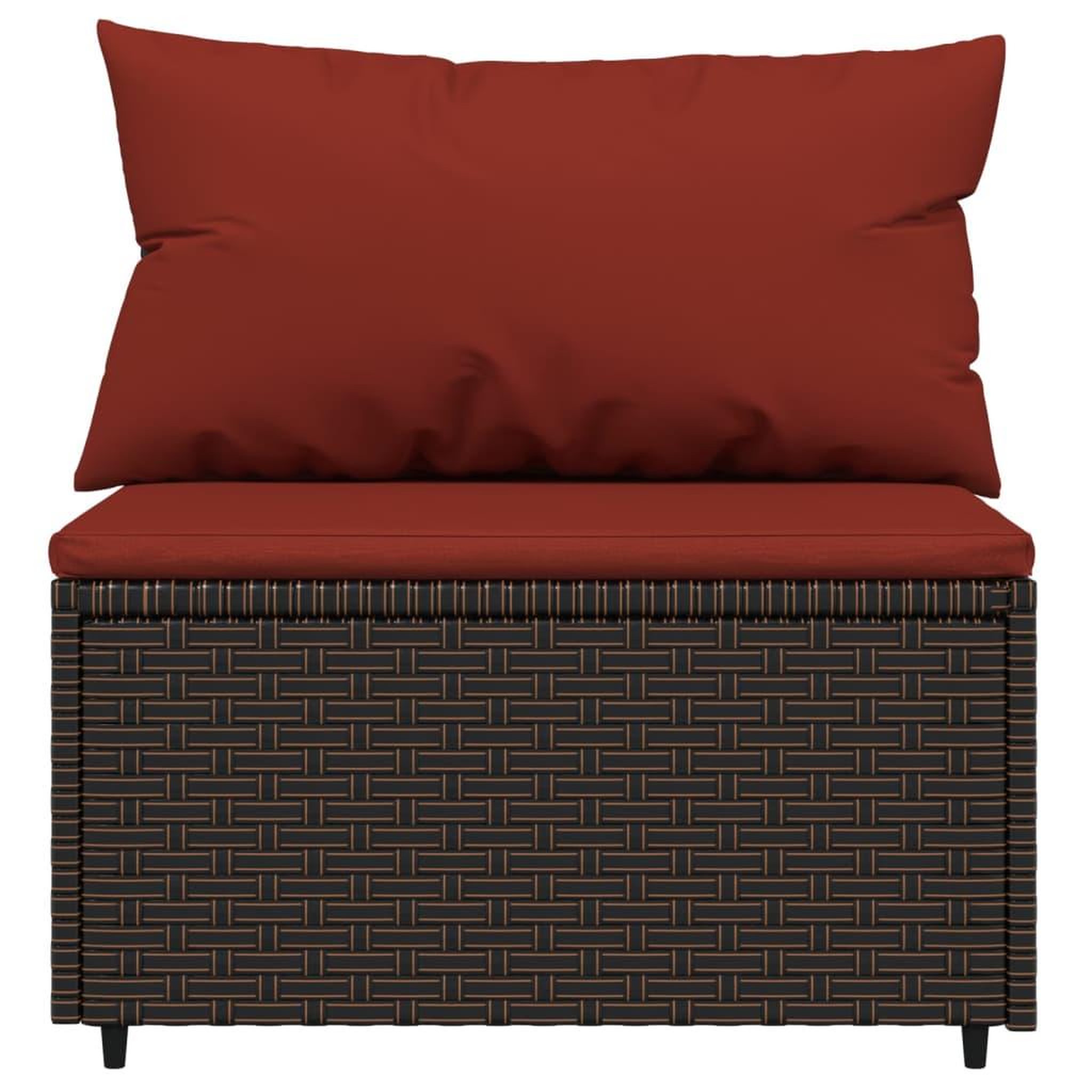 Voir la diapositive 5 : VIDAXL Canapes centraux de jardin coussins 2pcs marron resine tressee