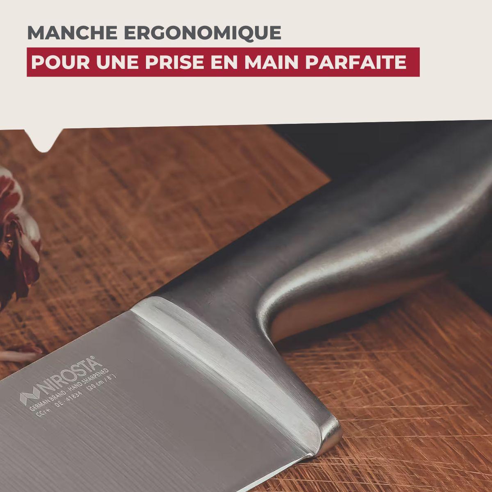 Voir la diapositive 5 : NIROSTA Set de 2 couteaux de chef 33 cm en inox Nirosta Star