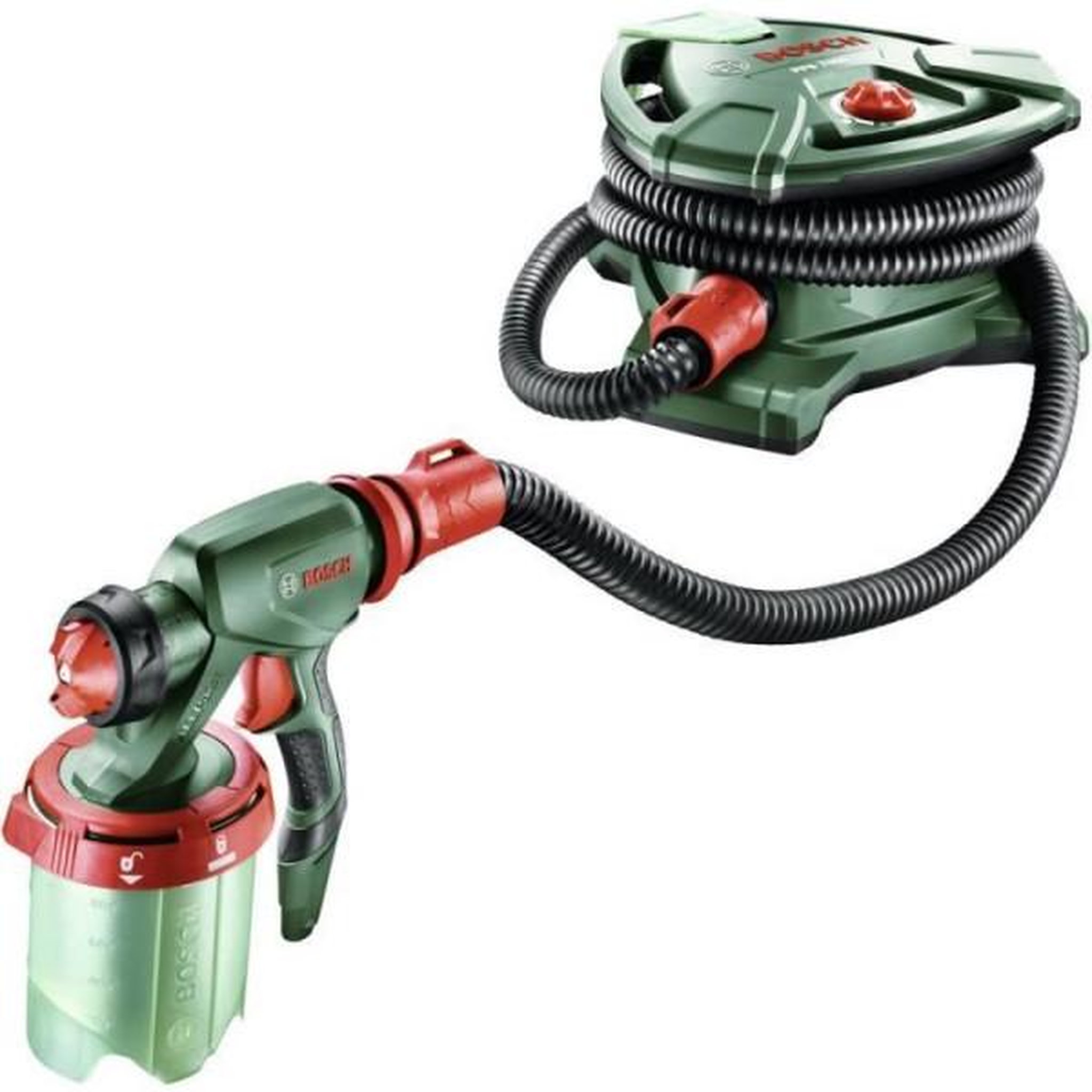 Voir la diapositive 1 : BOSCH Pistolet a peinture BOSCH -PFS 7000 - 1400 W - 700 ml/min - Cuve 1 litre