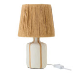 Paris Prix Lampe à Poser à Rayures  Irvin  34cm Naturel & Blanc