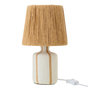 Voir la diapositive 1 : Paris Prix Lampe à Poser à Rayures  Irvin  34cm Naturel & Blanc
