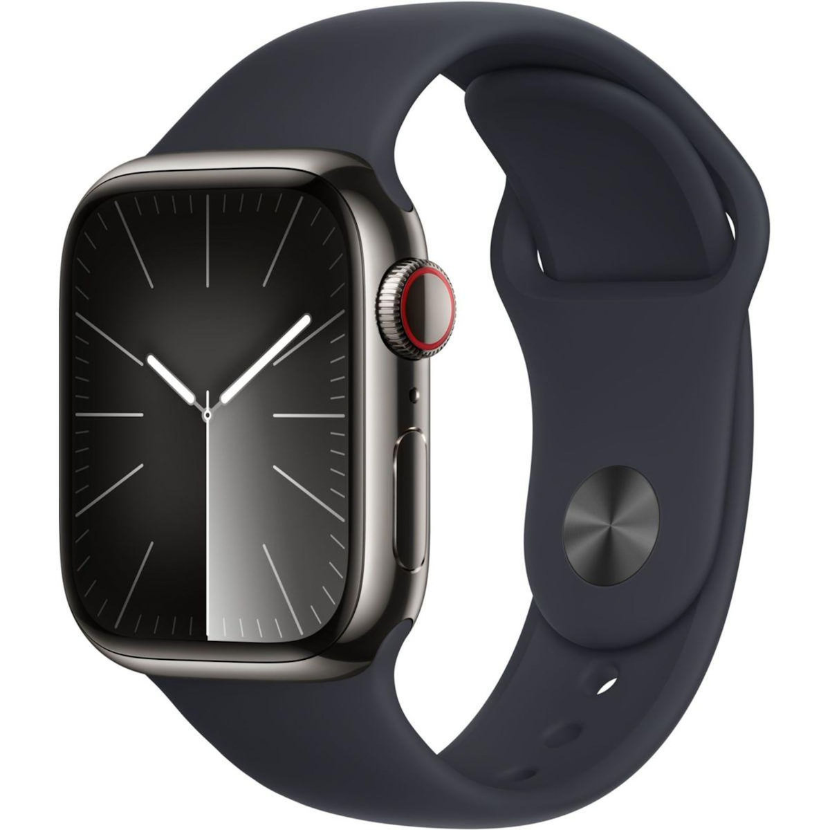 APPLE Montre connectée Serie 9 Cellular 41mm Acier/Graphite Minuit M/L