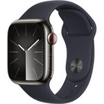 APPLE Montre connectée Serie 9 Cellular 41mm Acier/Graphite Minuit M/L