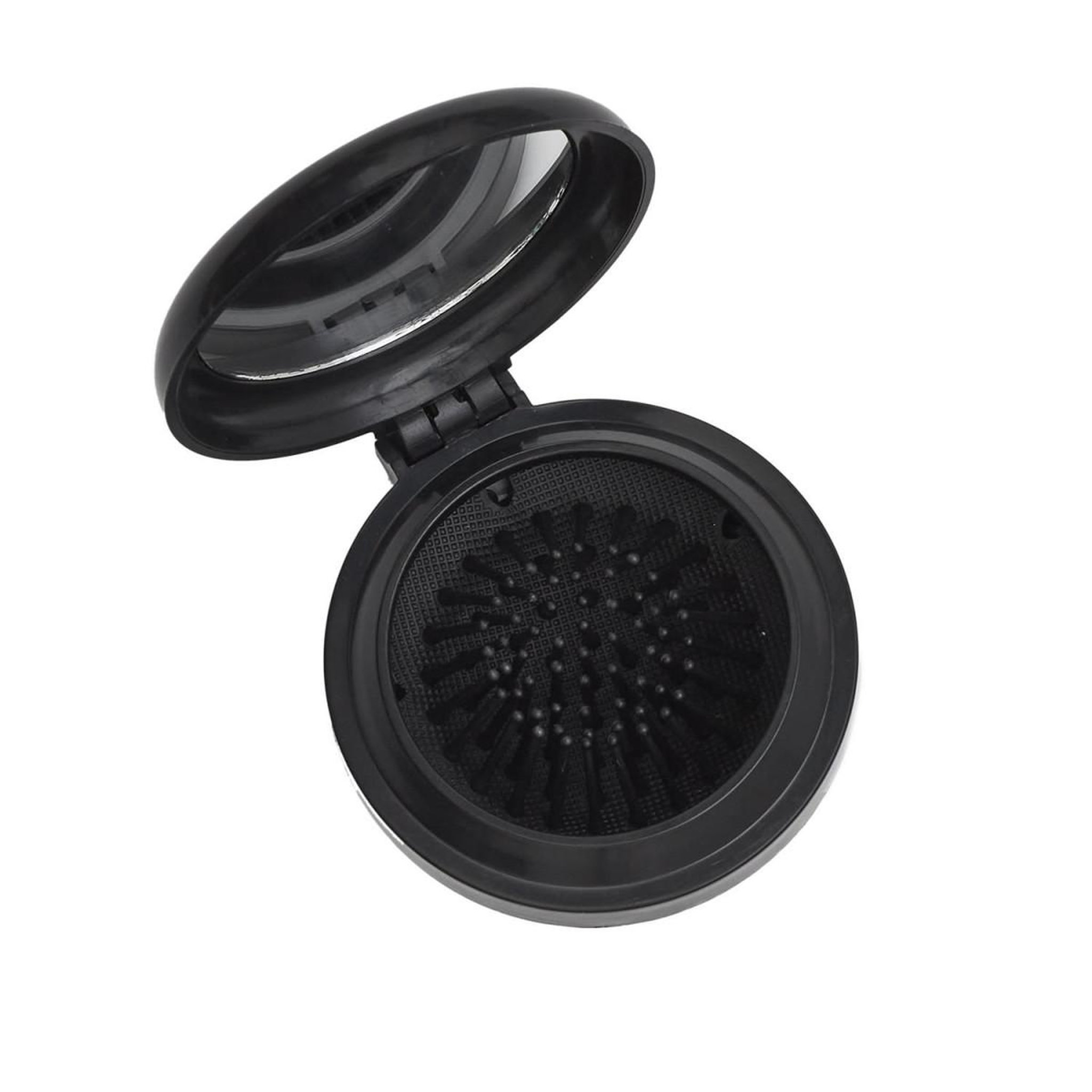 Voir la diapositive 2 : Cosmetic Club Brosse & miroir de sac  nomade  7cm noir