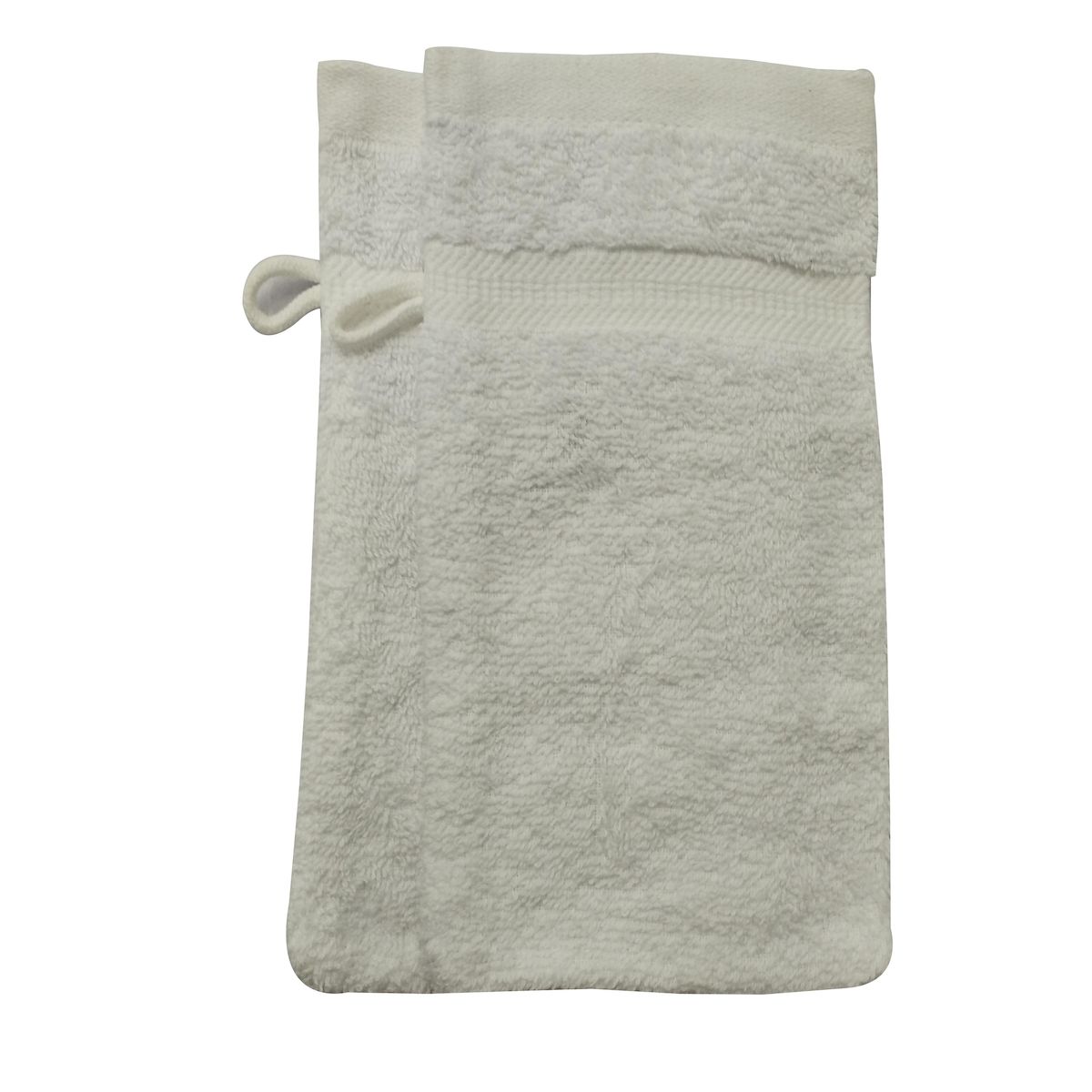 Lot de 2 gants de toilette uni en coton 450 g/m²