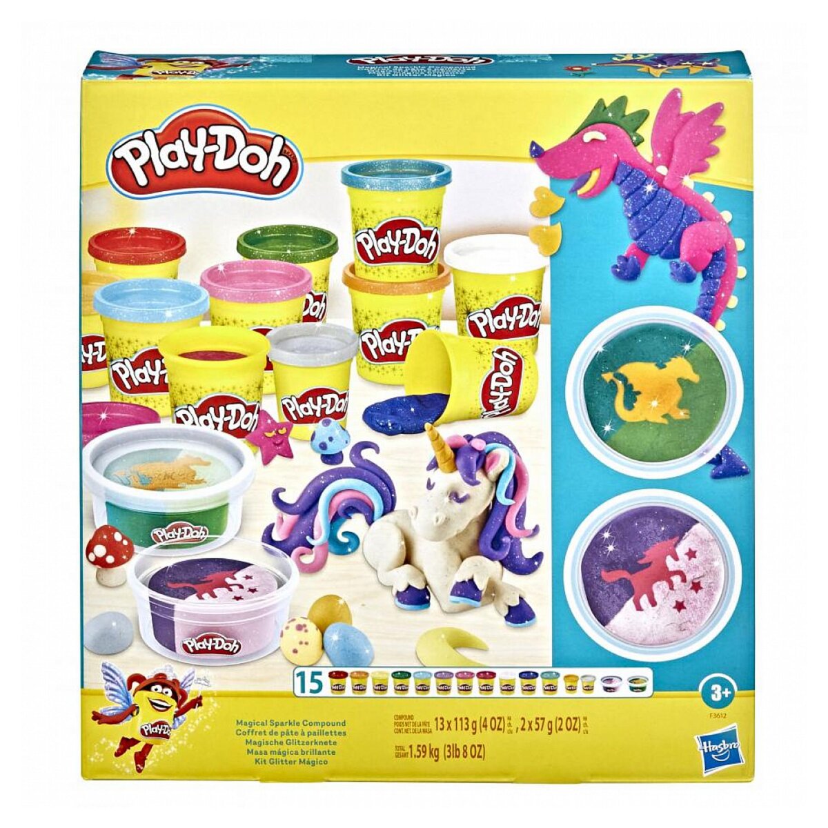 HASBRO Play-doh coffret de pâtes paillettes