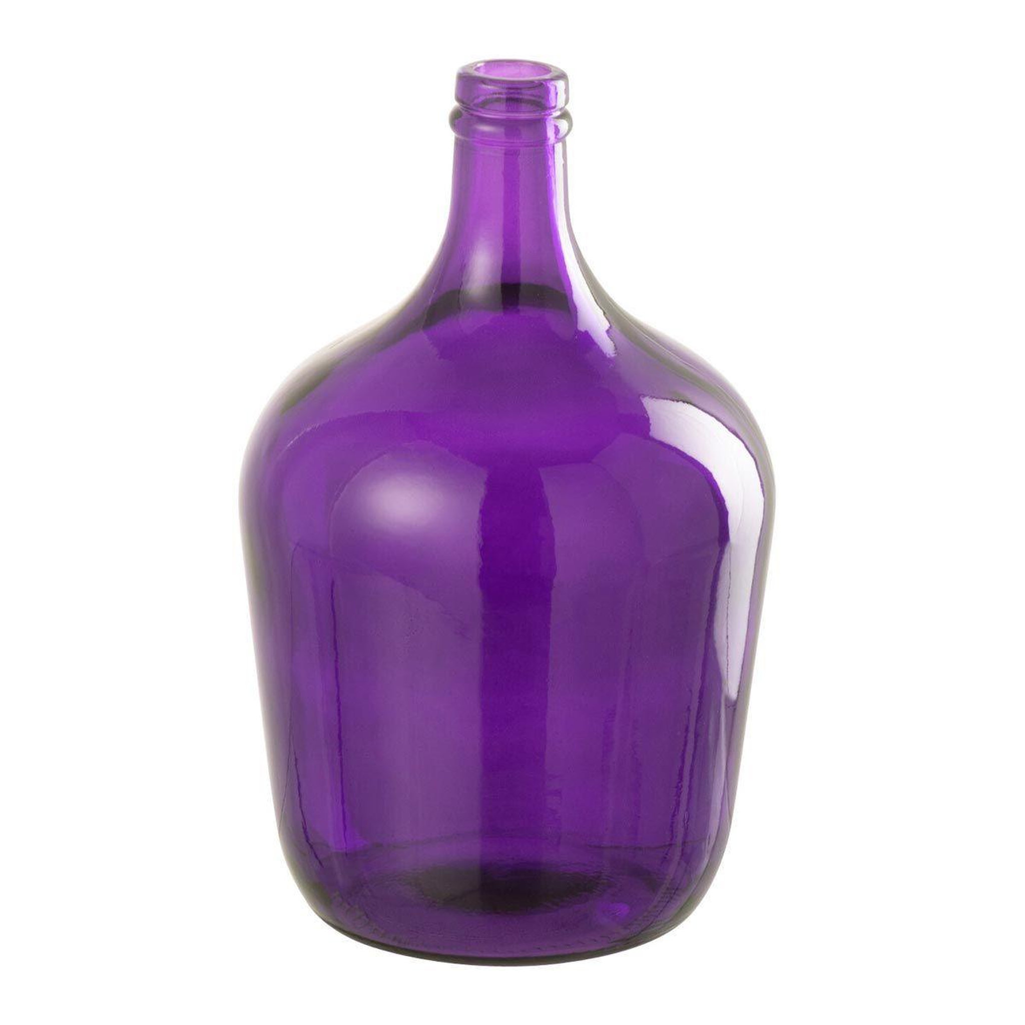 Voir la diapositive 1 : J-LINE Vase Bouteille en Verre  Mandie  30cm Mauve