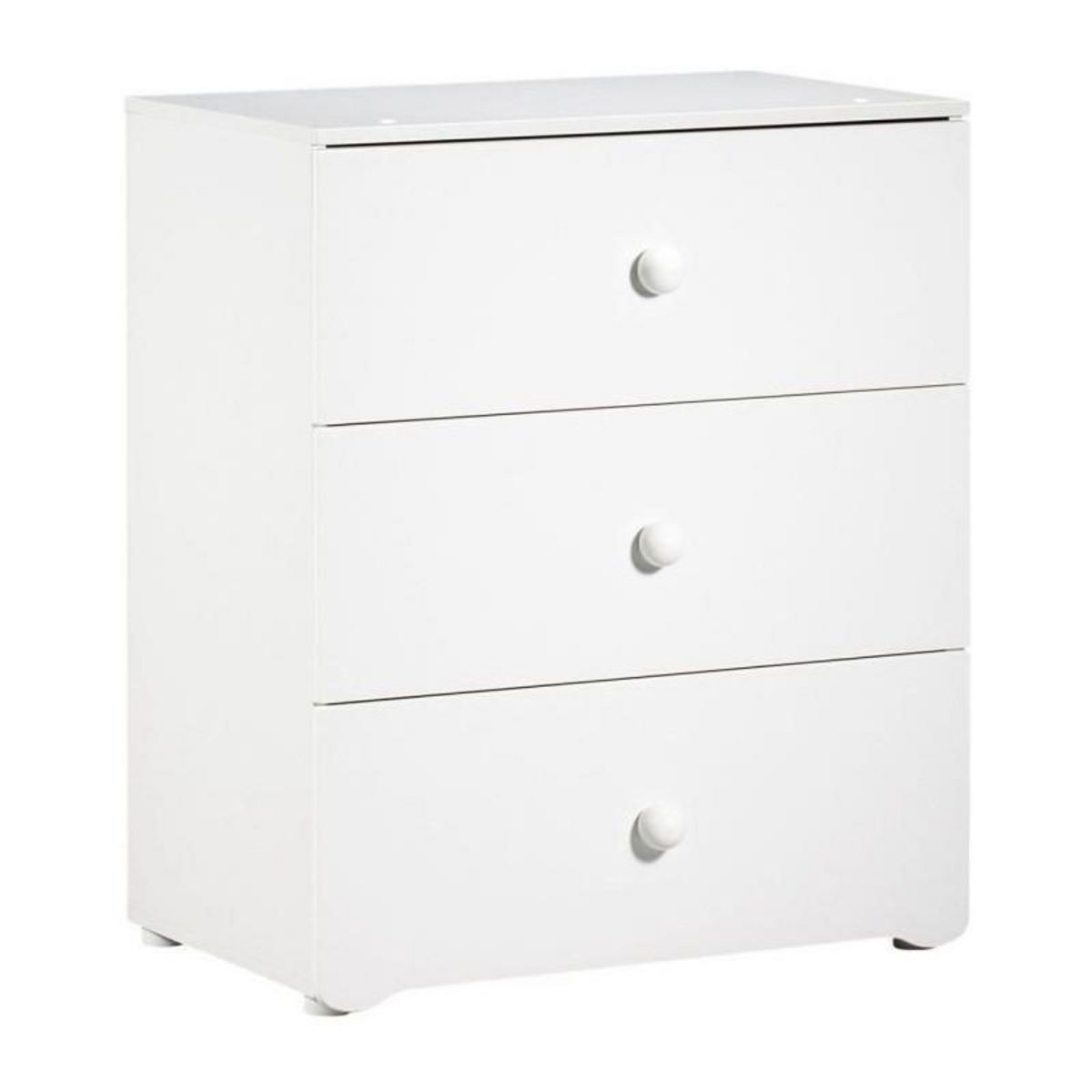 BABY PRICE Chambre bébé duo Basic boule: Lit 120x60, commode a langer - Babyprice - Blanc