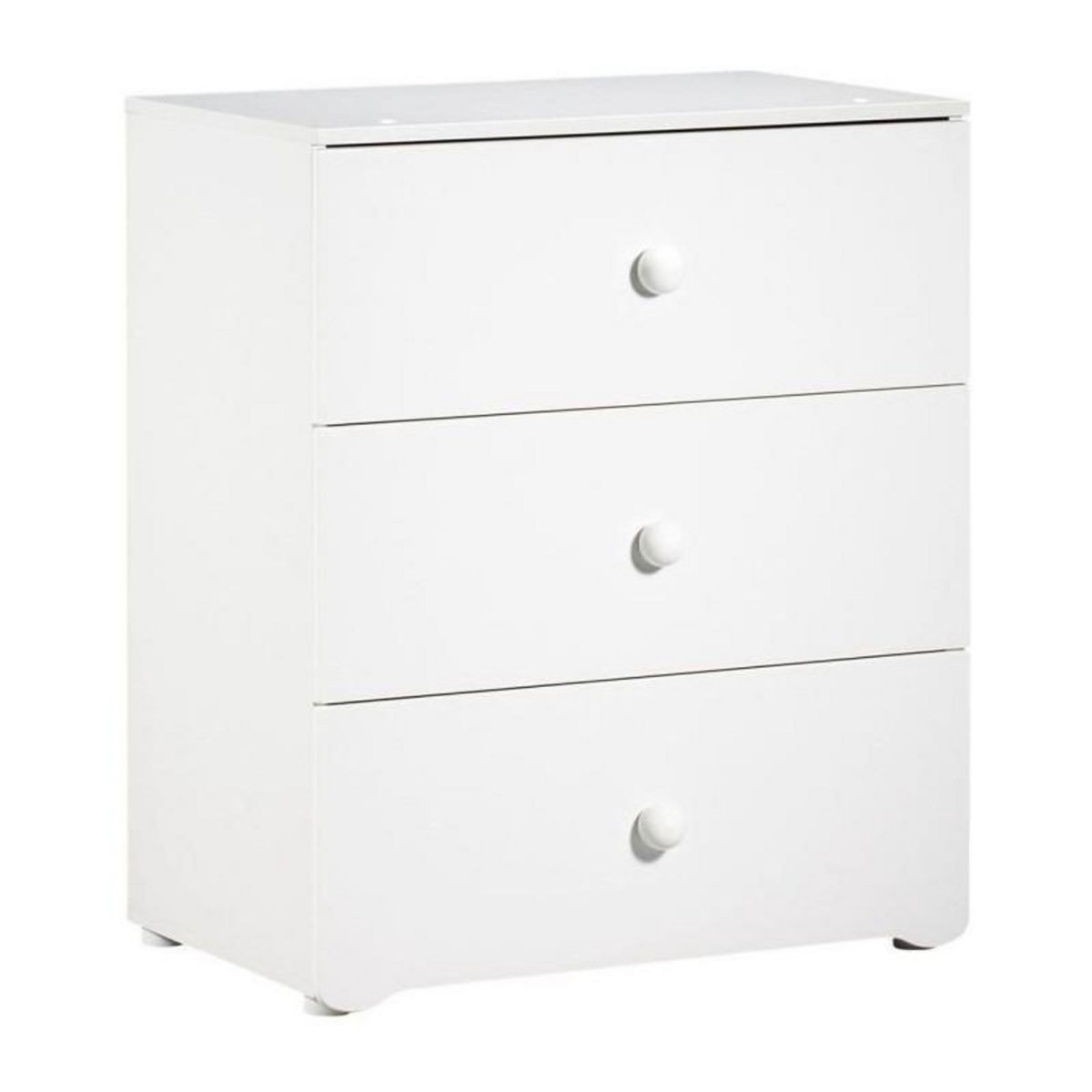 BABY PRICE Chambre bébé duo Basic boule: Lit 120x60, commode a langer - Babyprice - Blanc