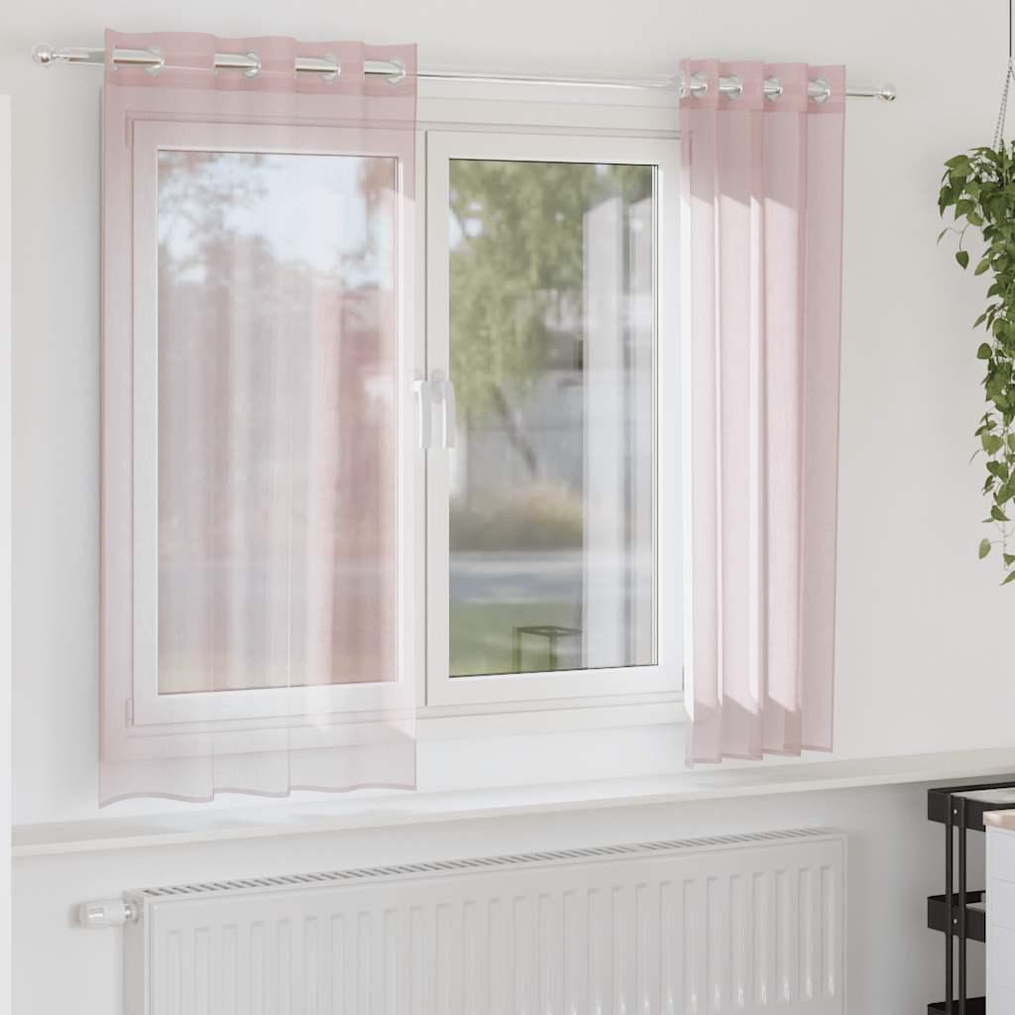 VIDAXL Rideaux en voile avec œillets 2 pcs rose clair 140x175 cm