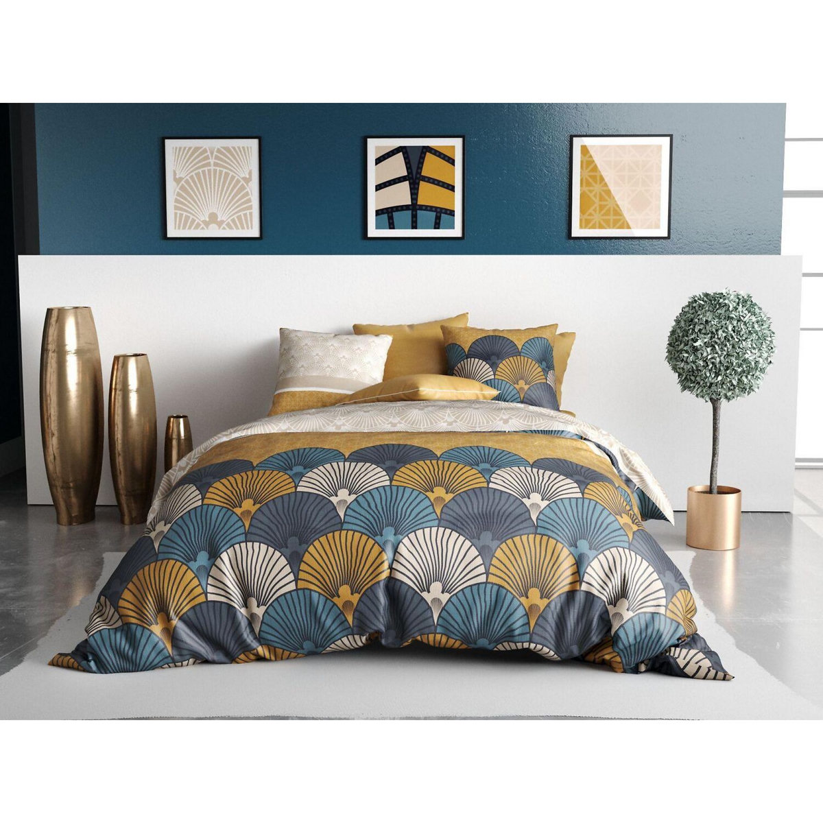 ATELIER DU COTON Parure housse de couette 100%coton 57fils maka