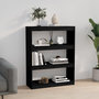 Voir la diapositive 4 : VIDAXL Bibliotheque/Separateur de piece Noir 80x30x103,5 cm Pin massif