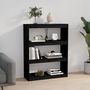 Voir la diapositive 4 : VIDAXL Bibliotheque/Separateur de piece Noir 80x30x103,5 cm Pin massif