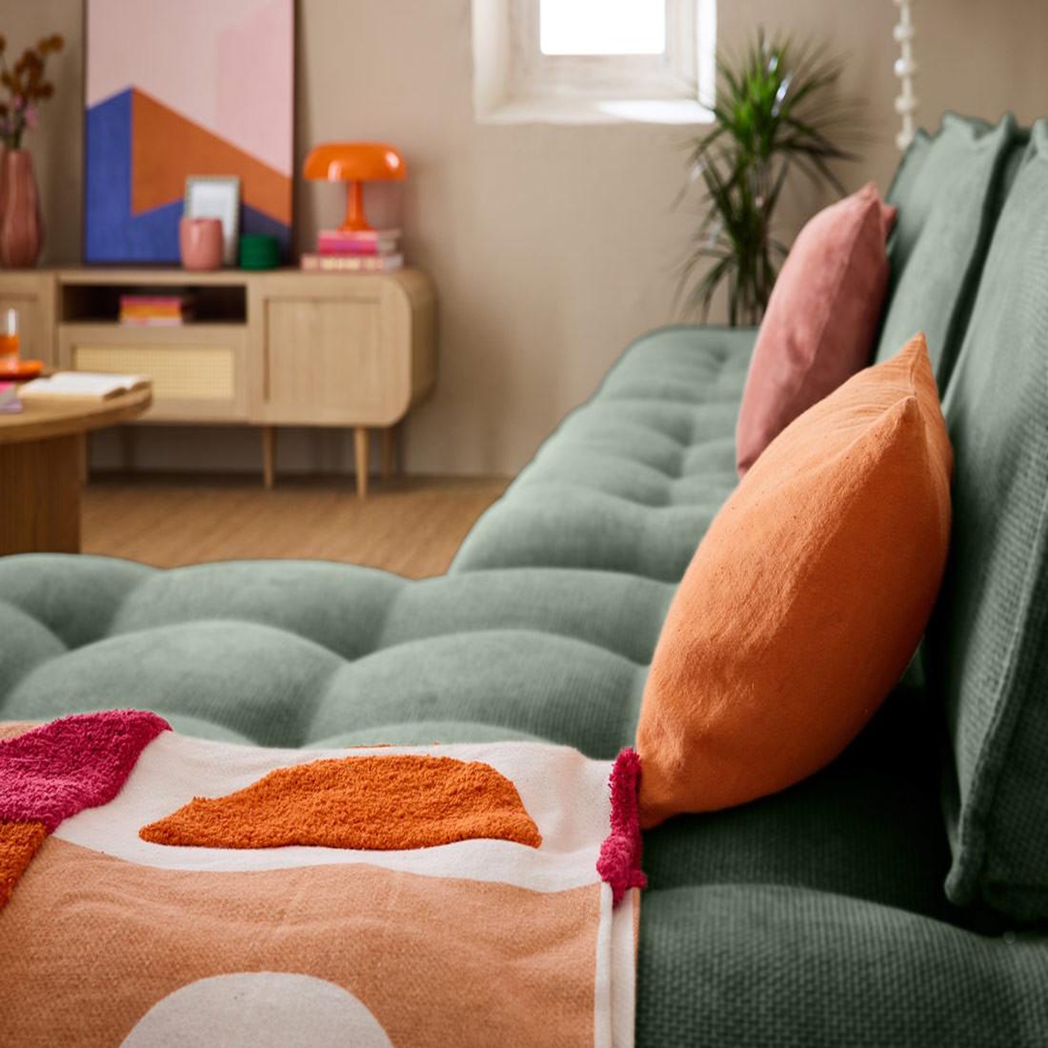 Voir la diapositive 5 : LISA DESIGN Marisol - canapé d'angle modulable 4 places - velours texturé