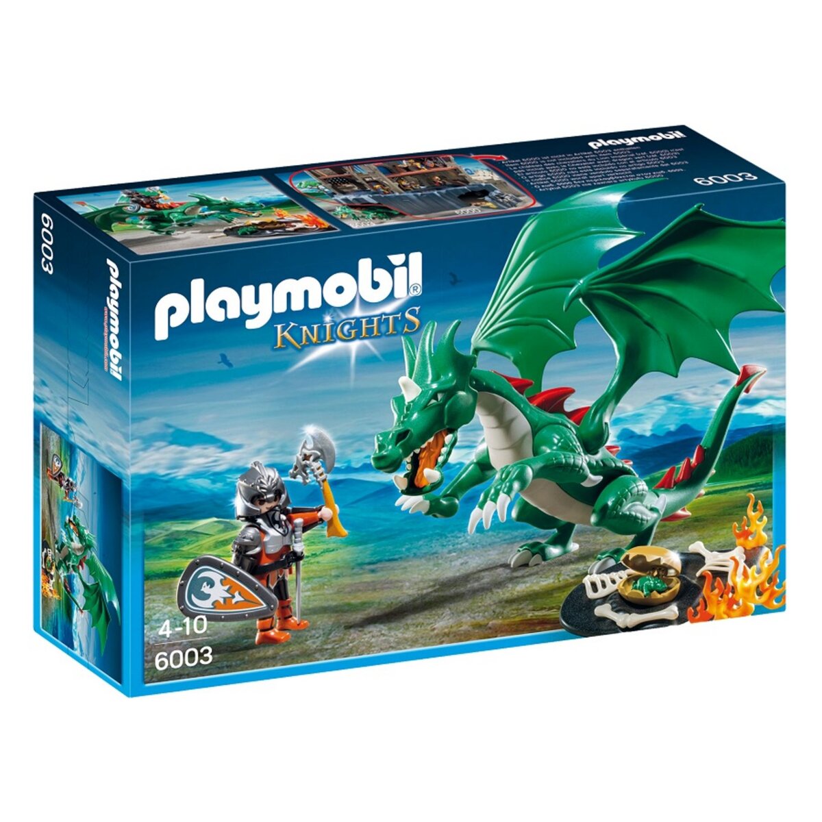 PLAYMOBIL 6003 - Chevalier avec grand dragon vert