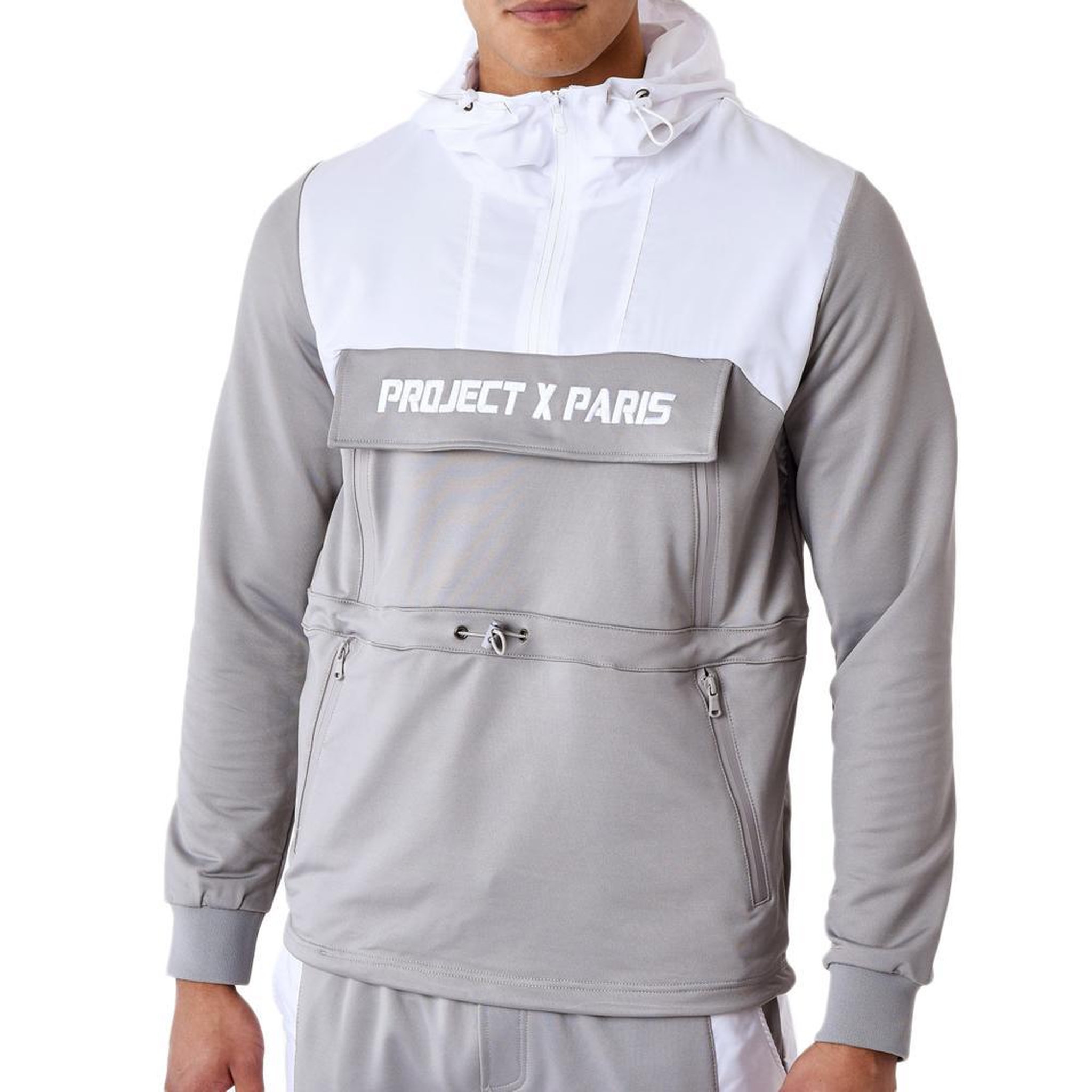 Project X Sweat à capuche blanc/gris homme project x paris bicolore. Coloris disponibles : Blanc