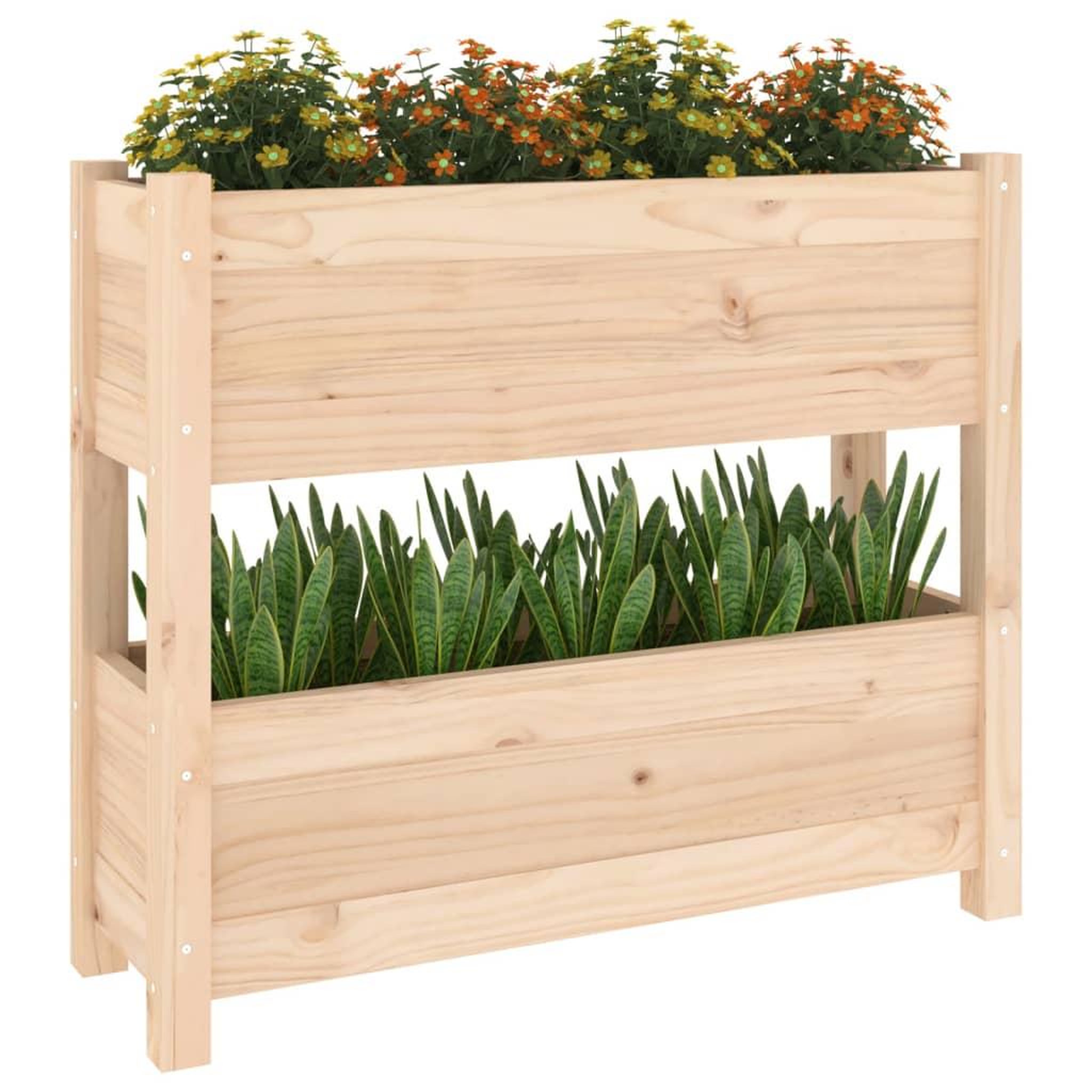 Voir la diapositive 4 : VIDAXL Jardiniere 77x25x66 cm Bois massif de pin