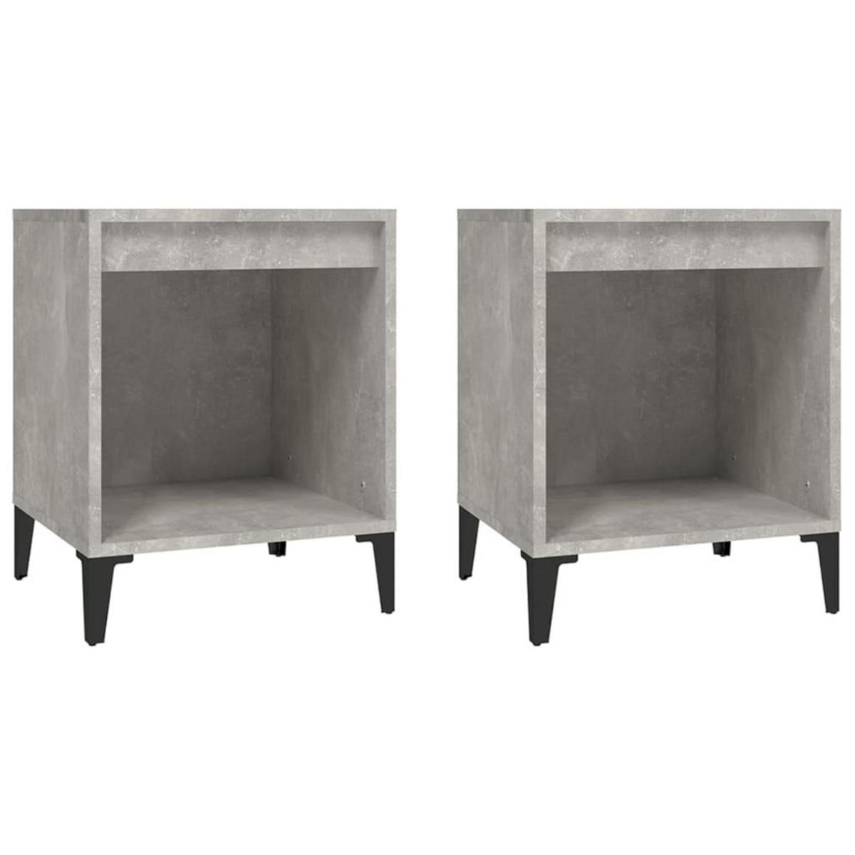 VIDAXL Tables de chevet 2 pcs Gris beton 40x35x50 cm