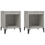 Voir la diapositive 2 : VIDAXL Tables de chevet 2 pcs Gris beton 40x35x50 cm